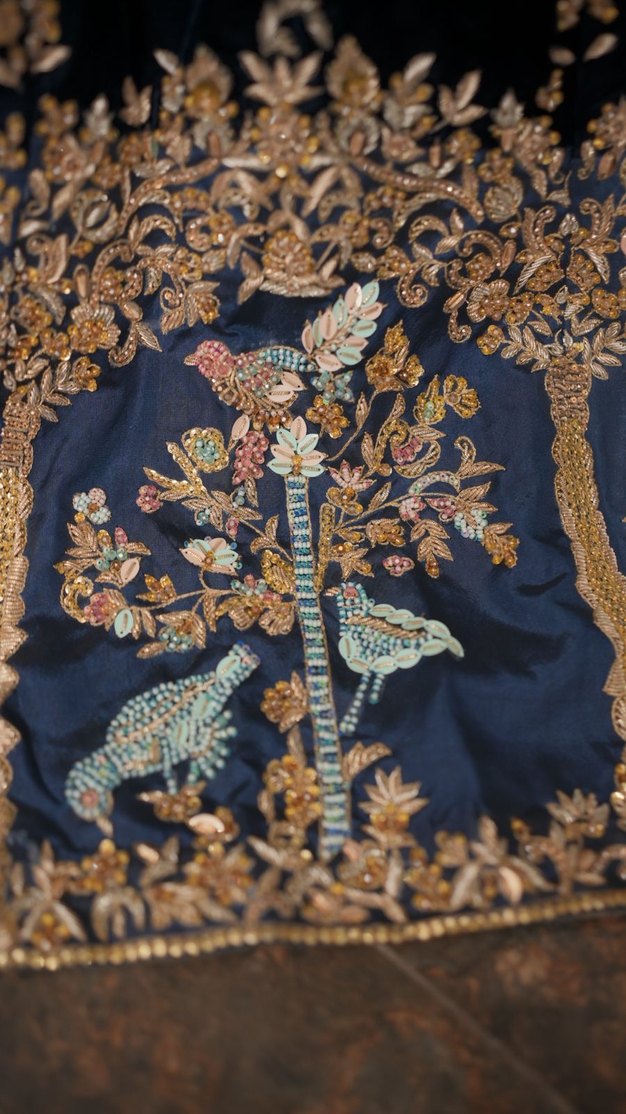 Velvet Zardozi Bridal Lehenga – A Regal Statement of Tradition & Elegance