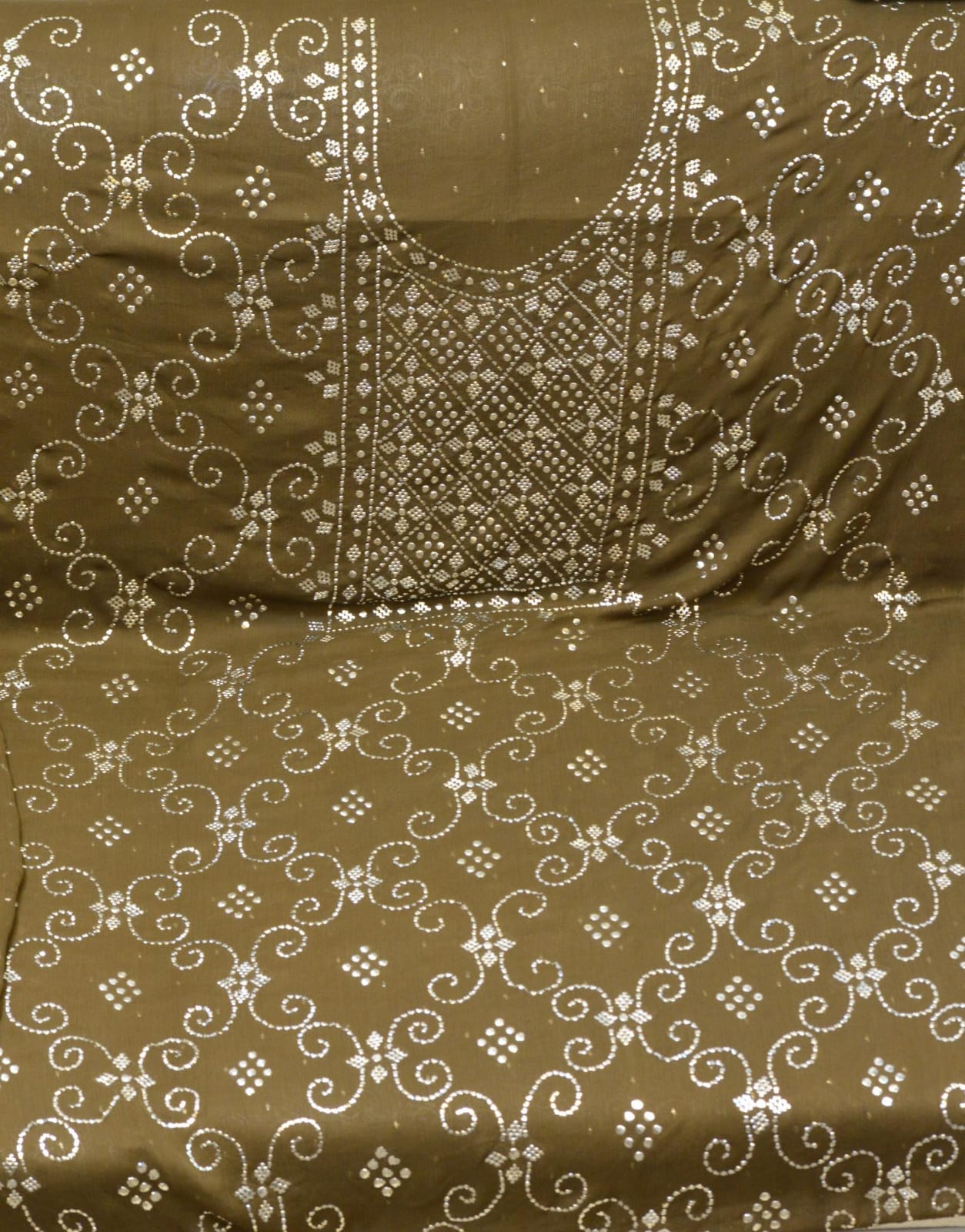Pakistani Ginger Chiffon – Dupatta & Gala Embroidery | Barfi & Dana Work