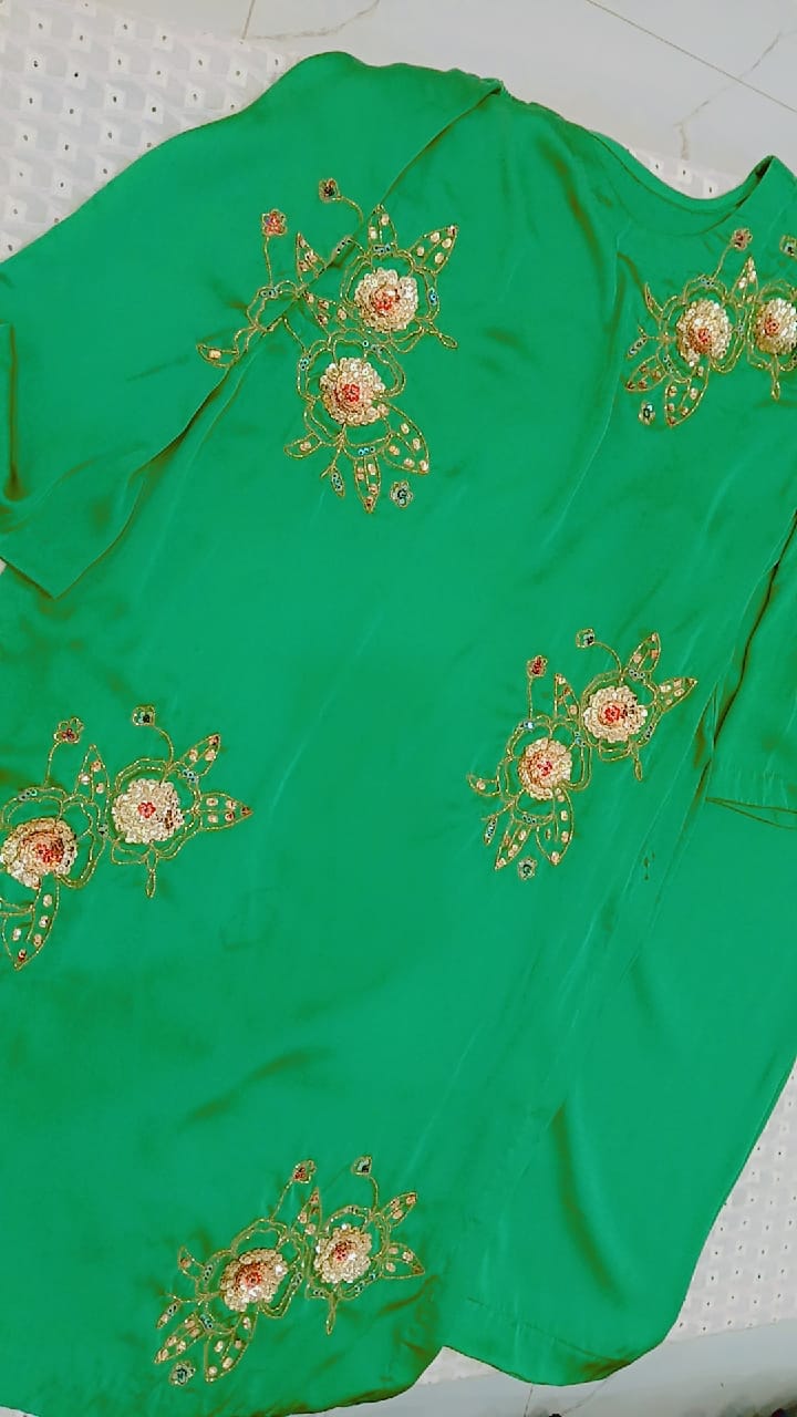 3-Piece Silk Dress with Muse Work & Sitara Dupatta