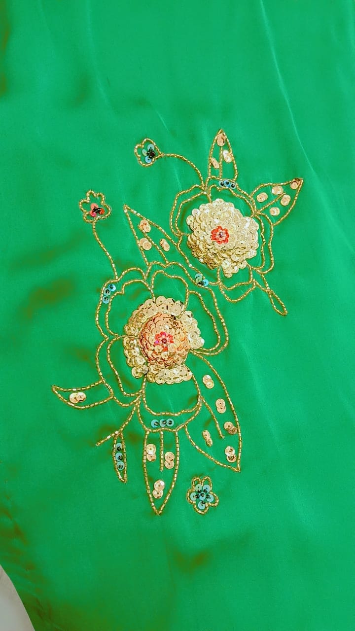 3-Piece Silk Dress with Muse Work & Sitara Dupatta