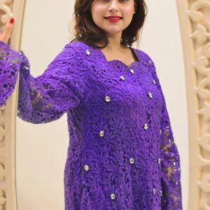 Elegant Cotton Chikan Net Ensemble ‚ Subtle Glamour in Every Detail